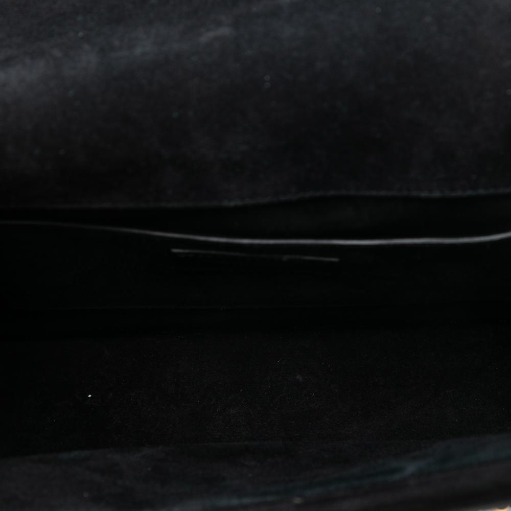 Saint Laurent AB Saint Laurent Black Suede Leather Medium Studded Monogram Sulpice Crossbody Italy