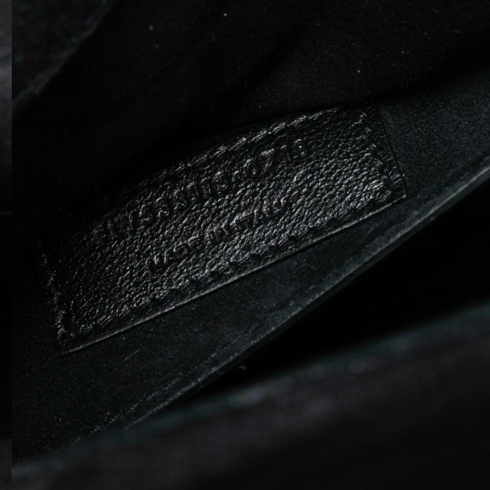 Saint Laurent AB Saint Laurent Black Suede Leather Medium Studded Monogram Sulpice Crossbody Italy