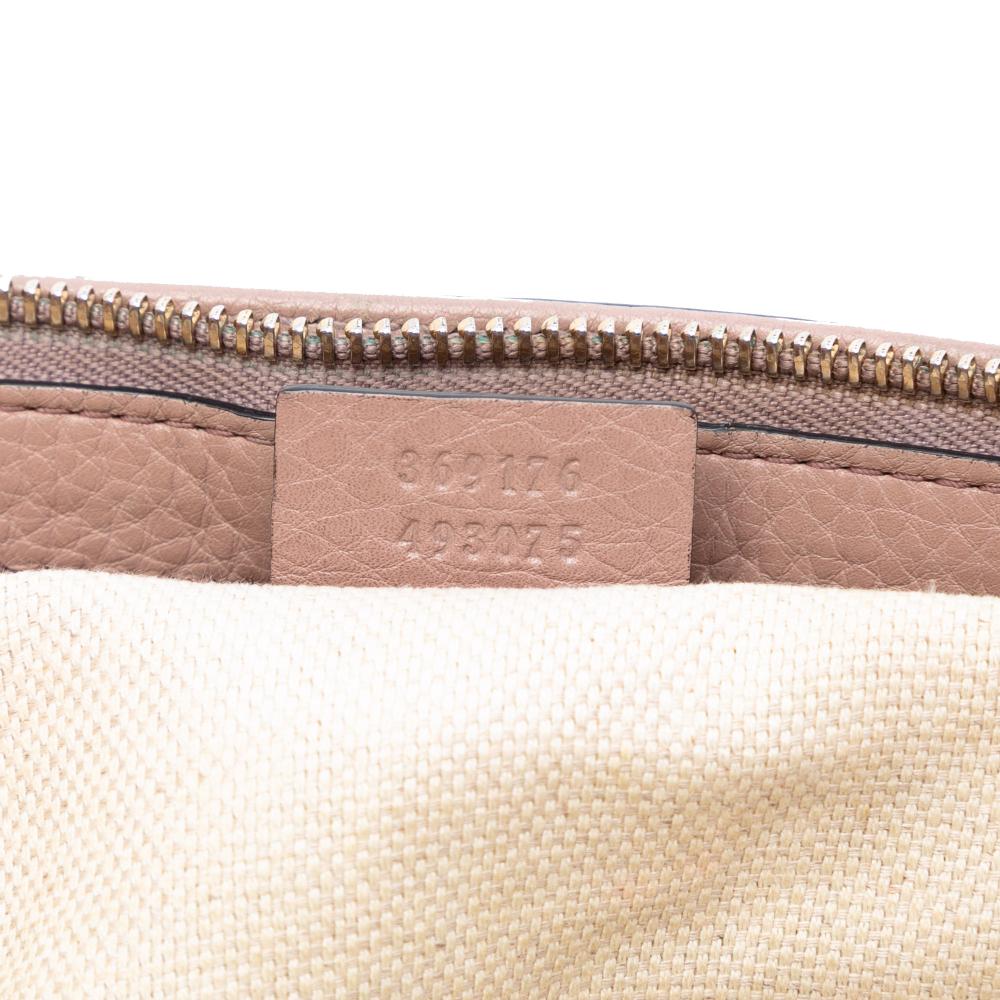 Gucci B Gucci Pink Calf Leather Small Pebbled Soho Cellarius Satchel Italy