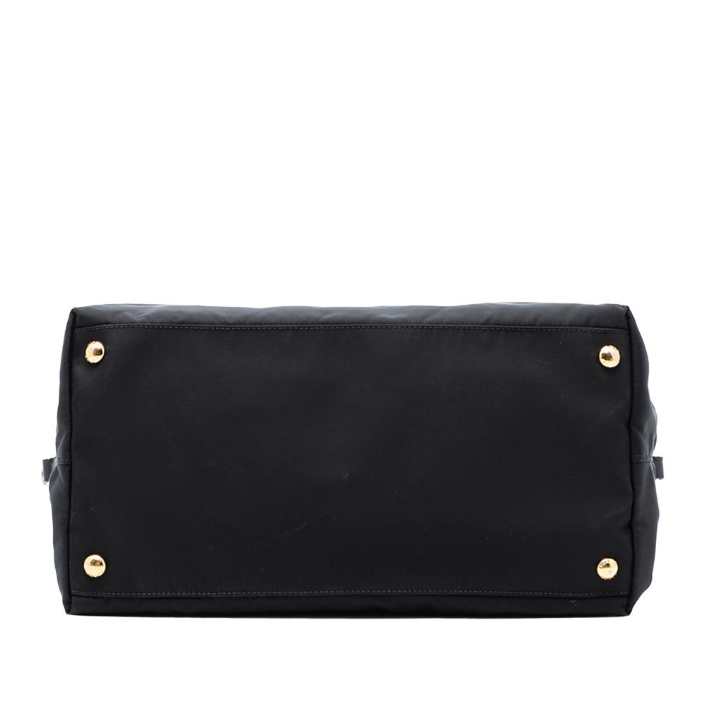 Prada B Prada Black Nylon Fabric Saffiano Trimmed Tessuto Satchel Turkey