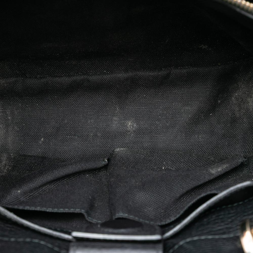 Gucci AB Gucci Black Calf Leather Medium skin Bamboo Shopper Satchel Italy