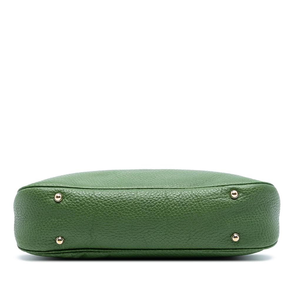 Gucci B Gucci Green Canvas Fabric Leather Bamboo Anita Handbag Italy