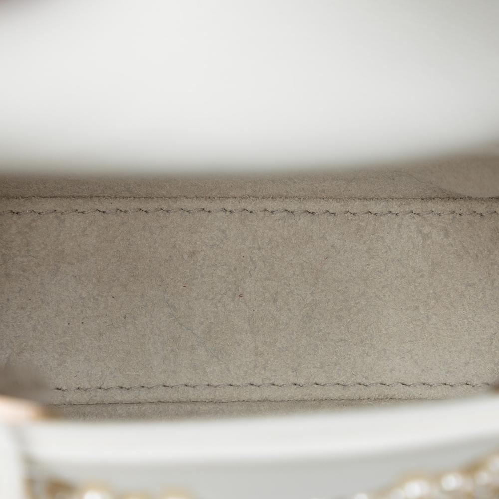 Christian Dior AB Dior White Lambskin Leather Leather Micro Lambskin Cannage Pearl Lady Dior Italy