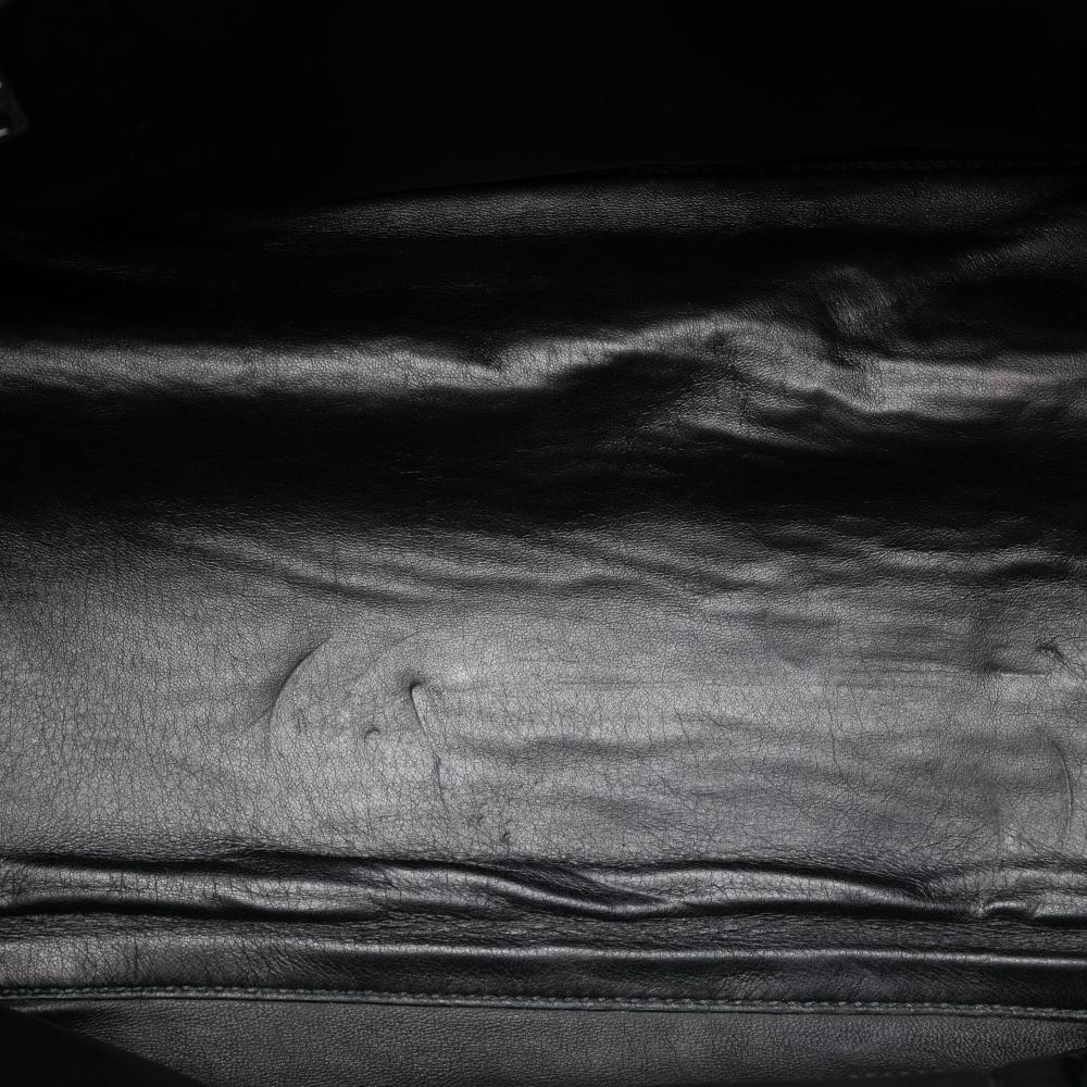 Prada B Prada Black Calf Leather Glace Twin Pocket Satchel Italy