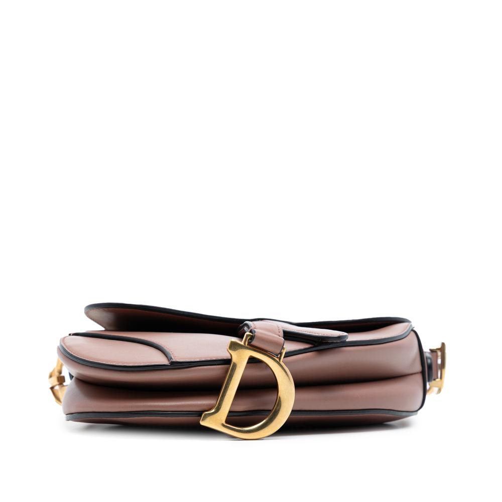Christian Dior AB Dior Brown Nude Calf Leather Mini Smooth skin Saddle Bag Italy