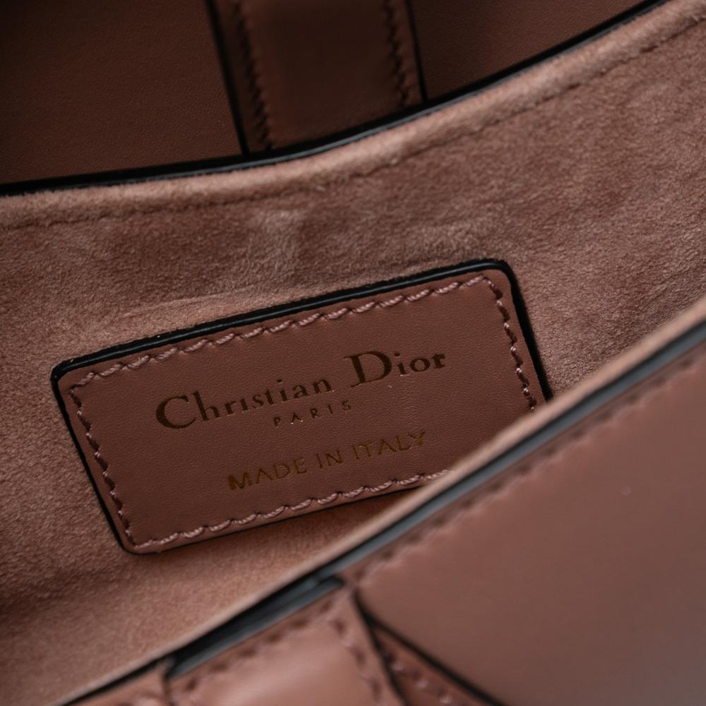Christian Dior AB Dior Brown Nude Calf Leather Mini Smooth skin Saddle Bag Italy