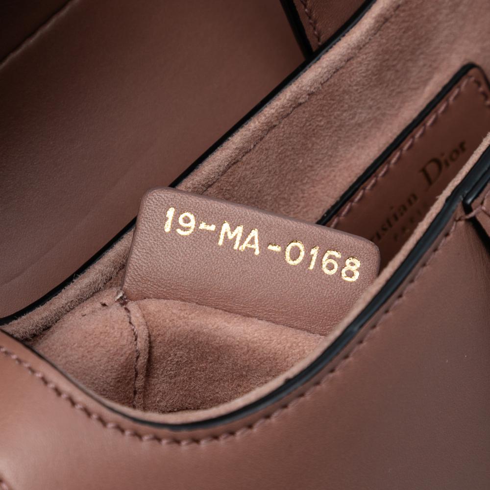 Christian Dior AB Dior Brown Nude Calf Leather Mini Smooth skin Saddle Bag Italy