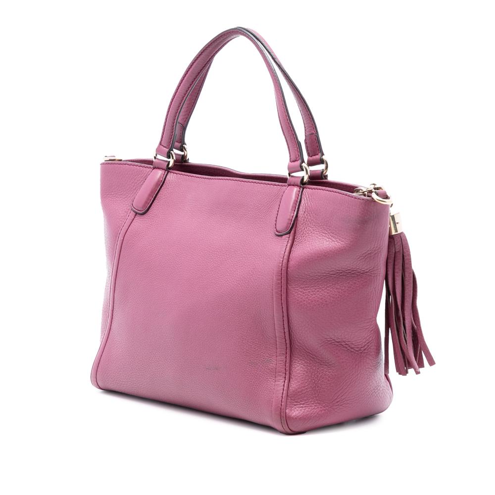 Gucci B Gucci Purple Calf Leather Small Pebbled Soho Cellarius Satchel Italy