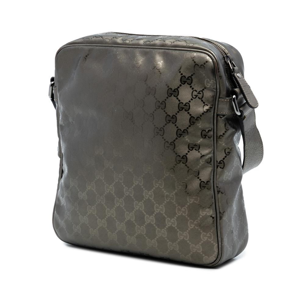 Gucci B Gucci Brown Bronze Coated Canvas Fabric GG Imprime Crossbody Italy