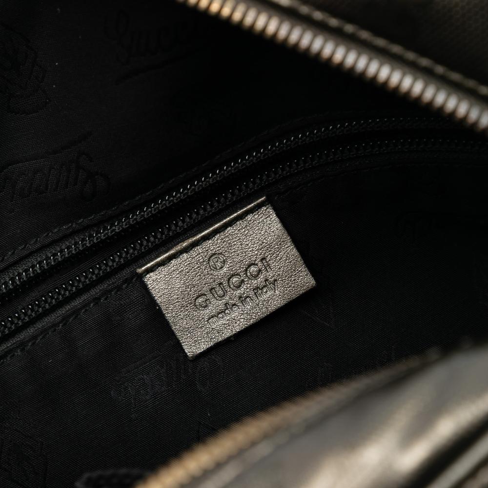 Gucci B Gucci Brown Bronze Coated Canvas Fabric GG Imprime Crossbody Italy