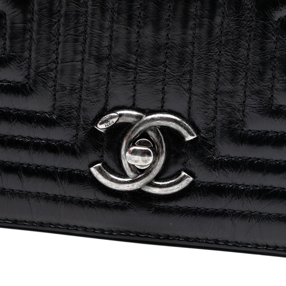 Chanel AB Chanel Black Calf Leather Small Quilted skin Korean Garden Flap Italy