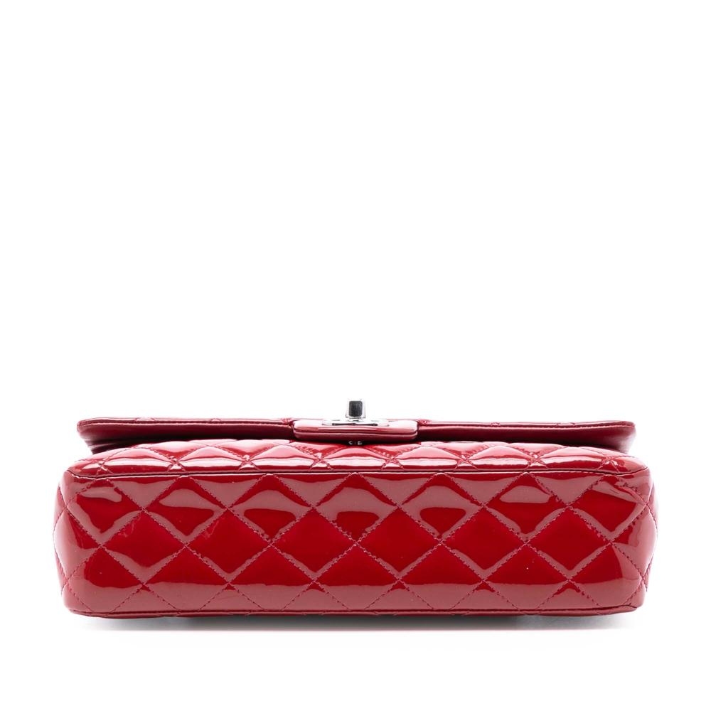 Chanel AB Chanel Red Dark Red Patent Leather Leather Medium Classic Patent Double Flap France