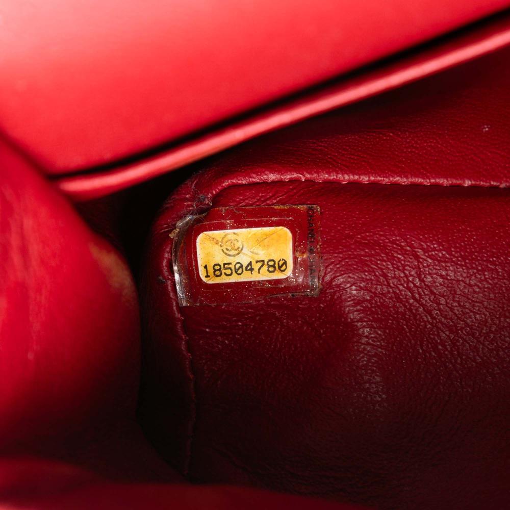 Chanel AB Chanel Red Dark Red Patent Leather Leather Medium Classic Patent Double Flap France