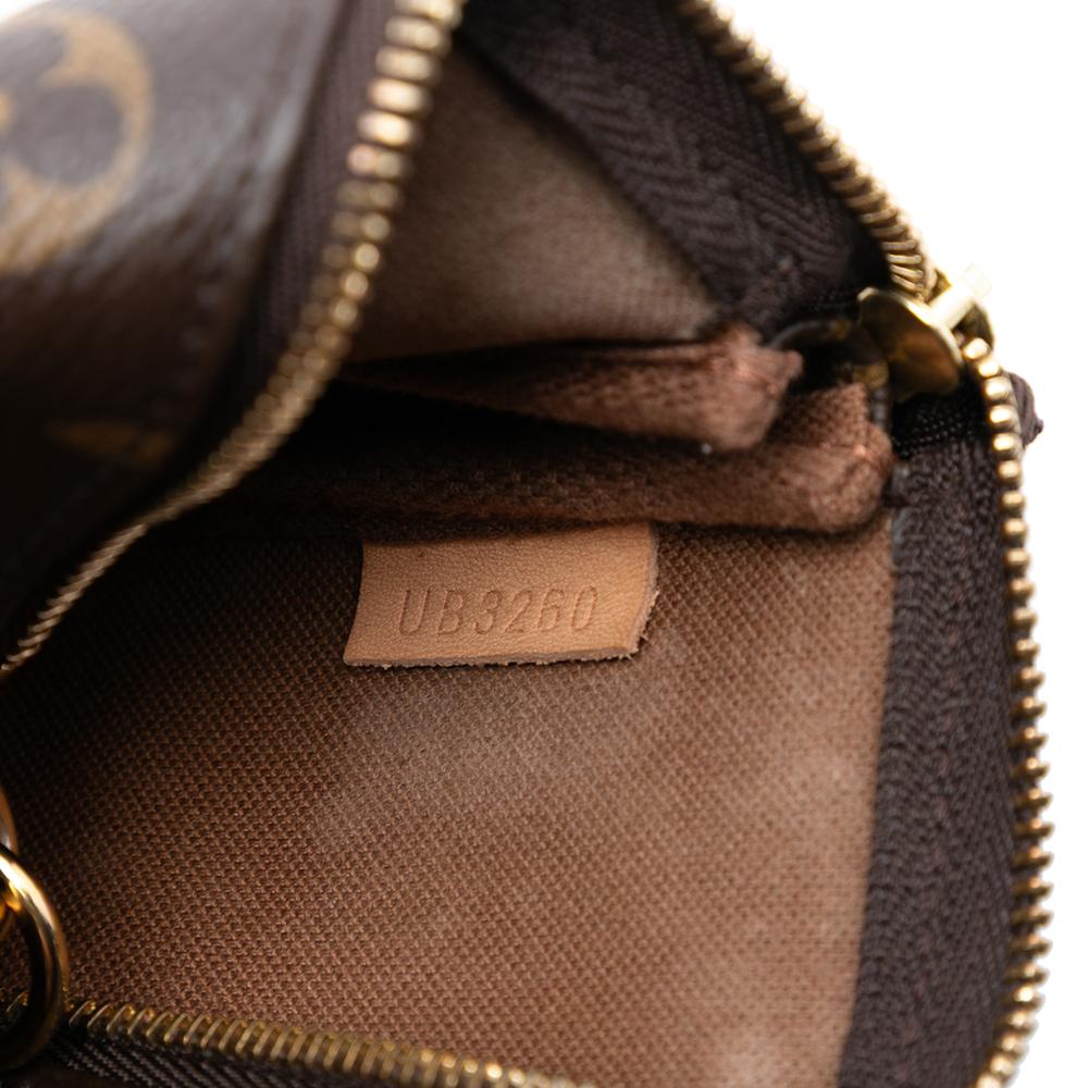 Louis Vuitton AB Louis Vuitton Brown Monogram Canvas Fabric Monogram Mini Pochette Accessoires Spain