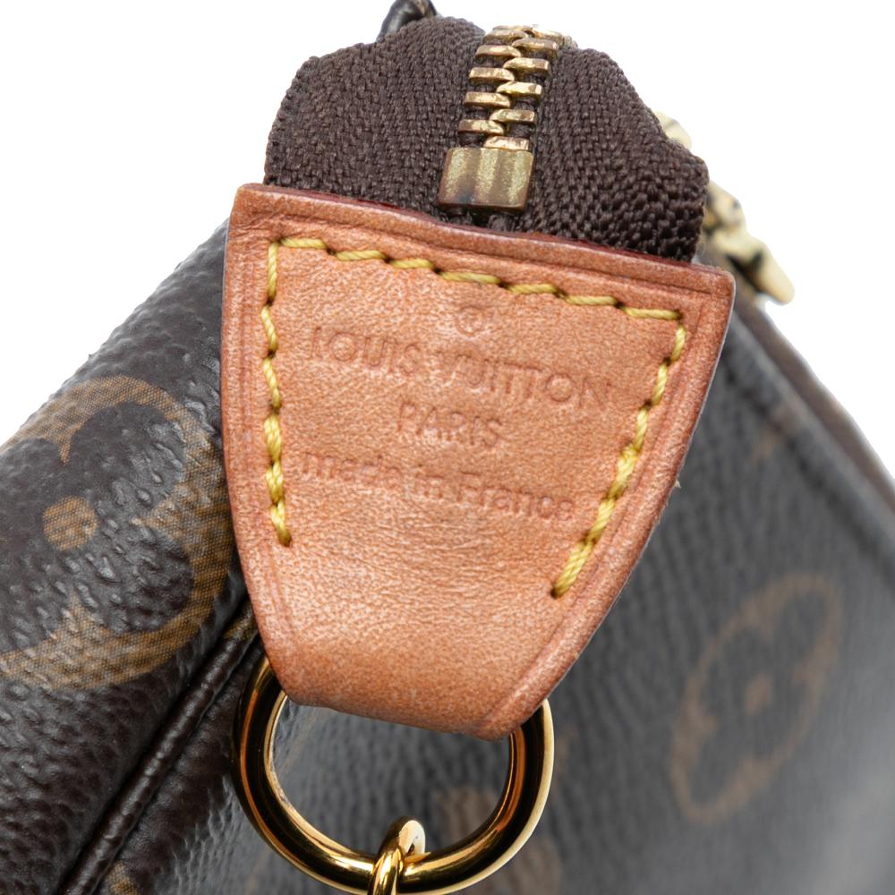 Louis Vuitton AB Louis Vuitton Brown Monogram Canvas Fabric Monogram Mini Pochette Accessoires France