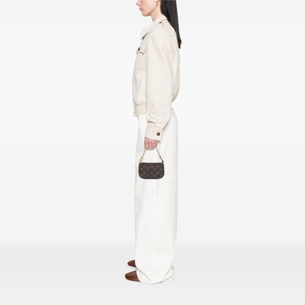 Louis Vuitton AB Louis Vuitton Brown Monogram Canvas Fabric Monogram Mini Pochette Accessoires France