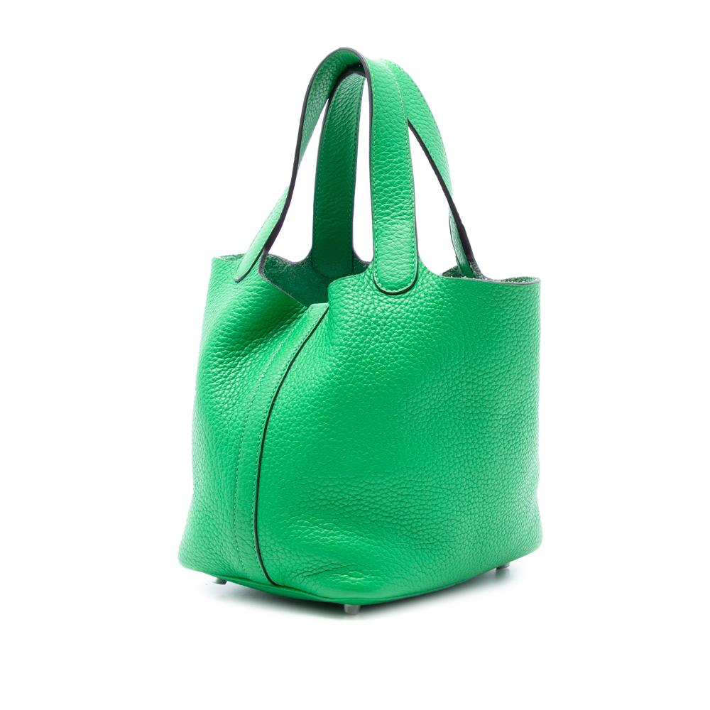 Hermès AB Hermès Green Calf Leather Clemence Picotin Lock 18 France