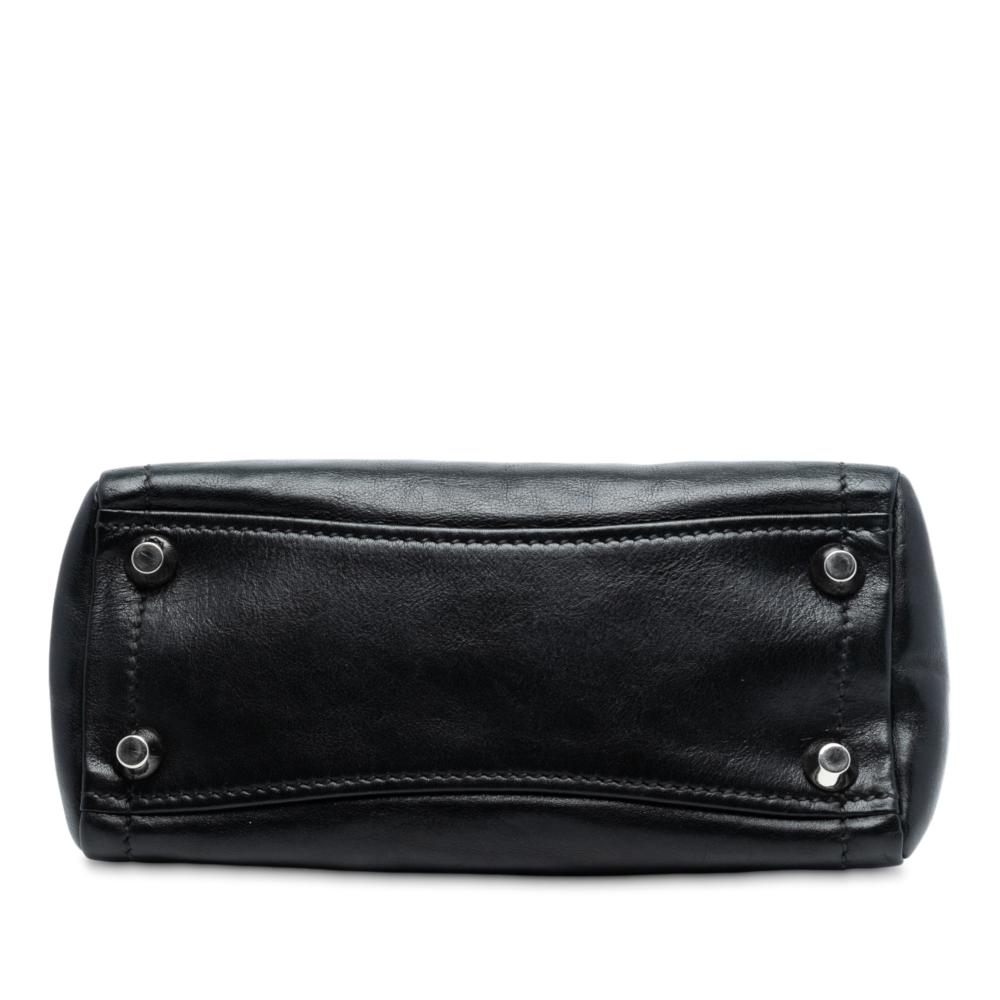 Miu Miu B Miu Miu Black Calf Leather Turn Lock Handbag Italy