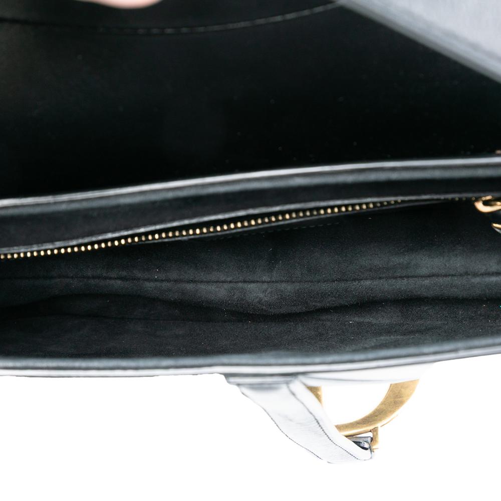 Christian Dior B Dior Black Calf Leather Smooth skin Saddle Bag Italy