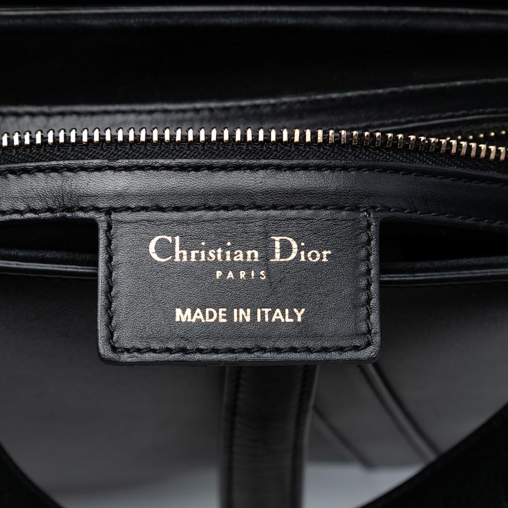 Christian Dior B Dior Black Calf Leather Smooth skin Saddle Bag Italy