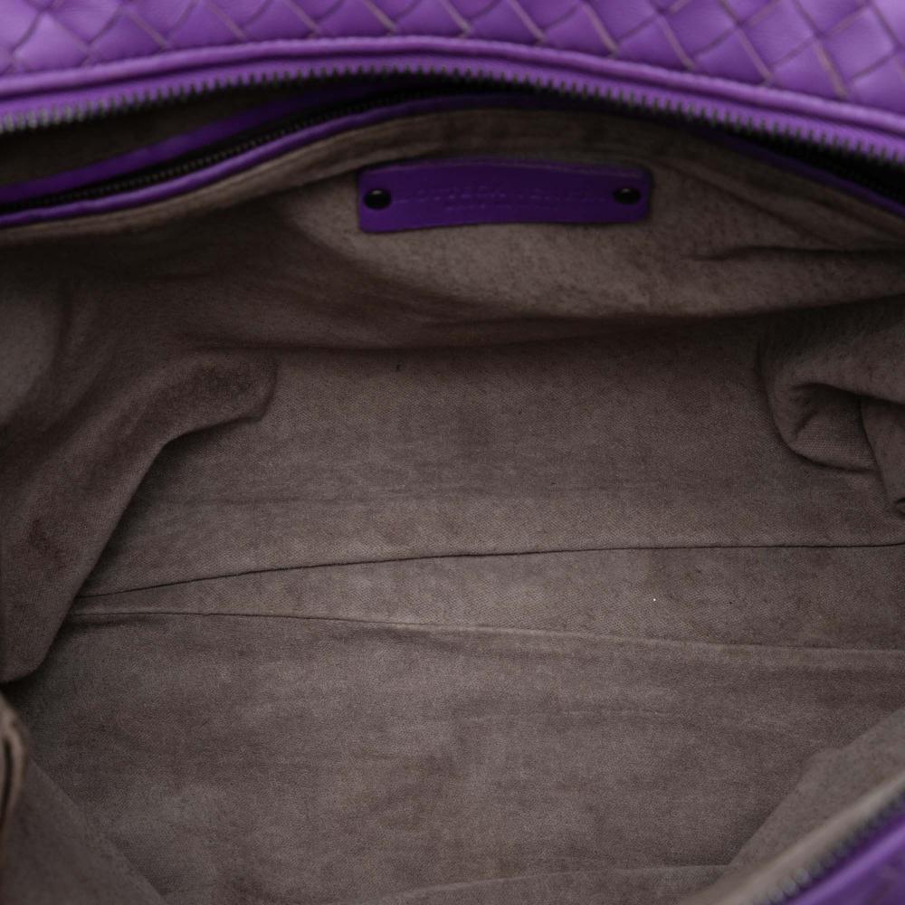 Bottega Veneta B Bottega Veneta Purple Nappa Leather Leather Medium Nappa Intrecciato Convertible Tote Italy