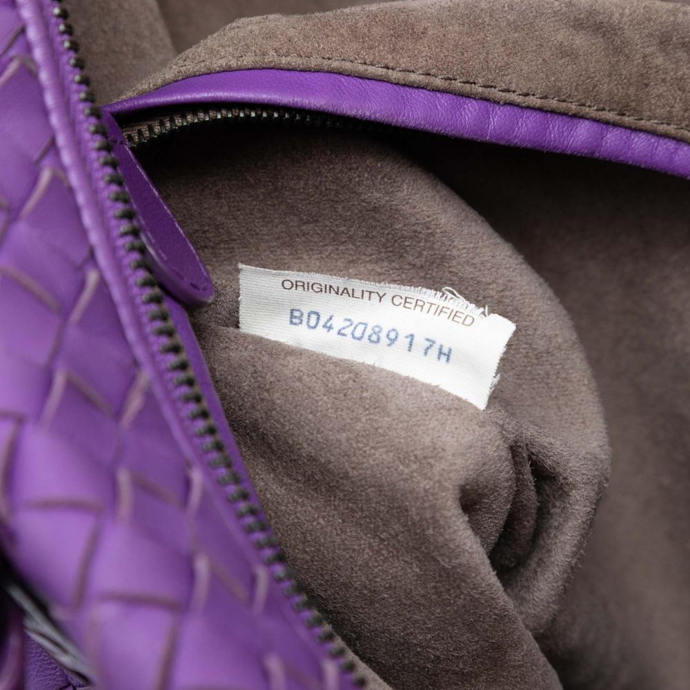 Bottega Veneta B Bottega Veneta Purple Nappa Leather Leather Medium Nappa Intrecciato Convertible Tote Italy