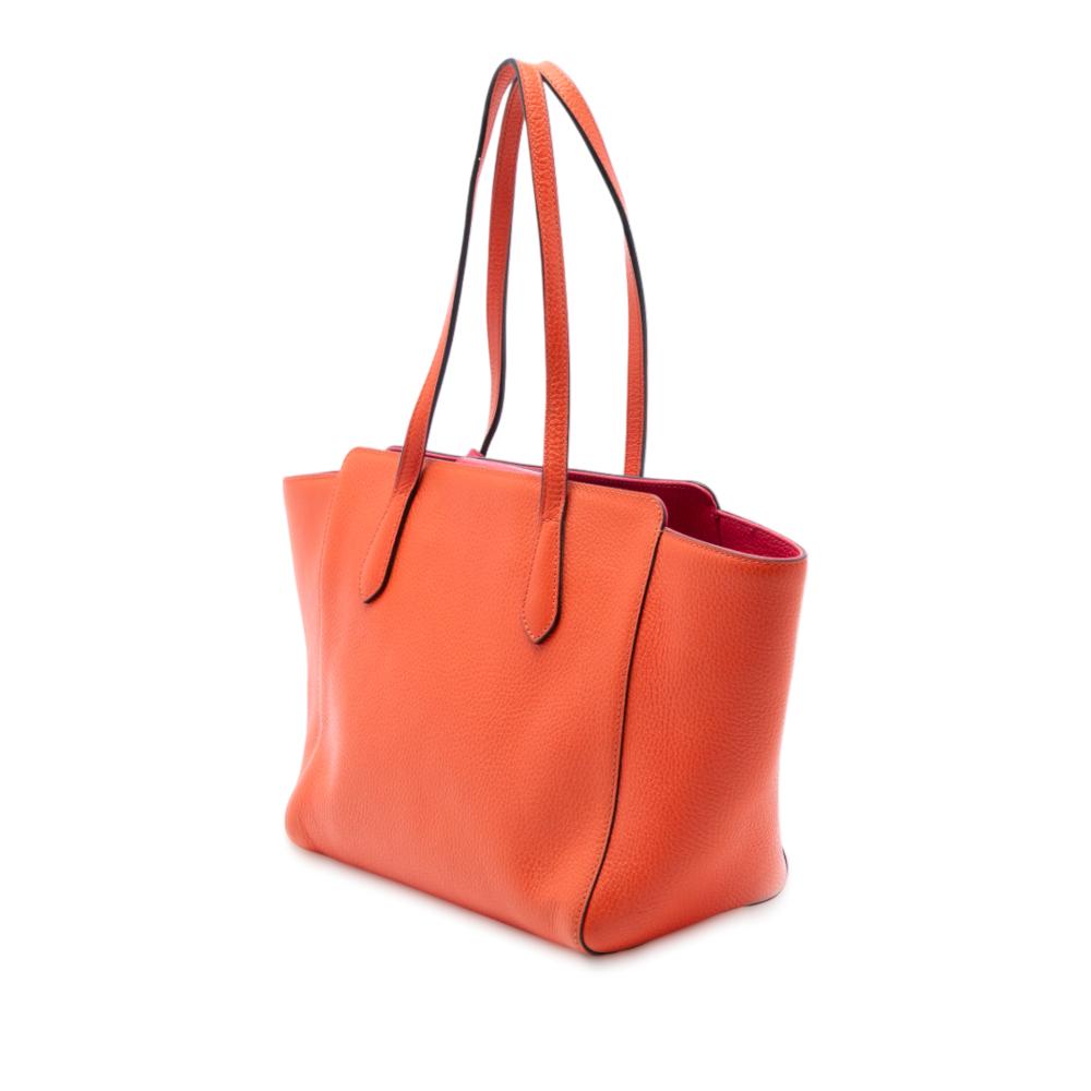 Gucci AB Gucci Orange Calf Leather Small Swing Tote Italy