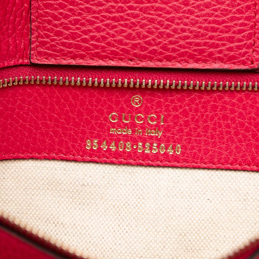 Gucci AB Gucci Orange Calf Leather Small Swing Tote Italy