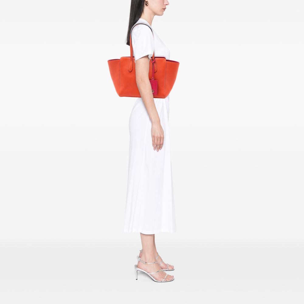Gucci AB Gucci Orange Calf Leather Small Swing Tote Italy