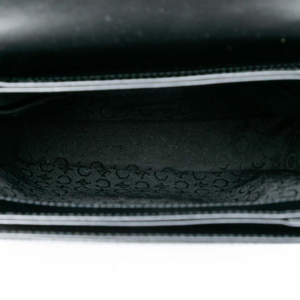 Celine B Celine Black Pony Hair Natural Material Leather Trimmed Acrylic Top Handle Bag Italy