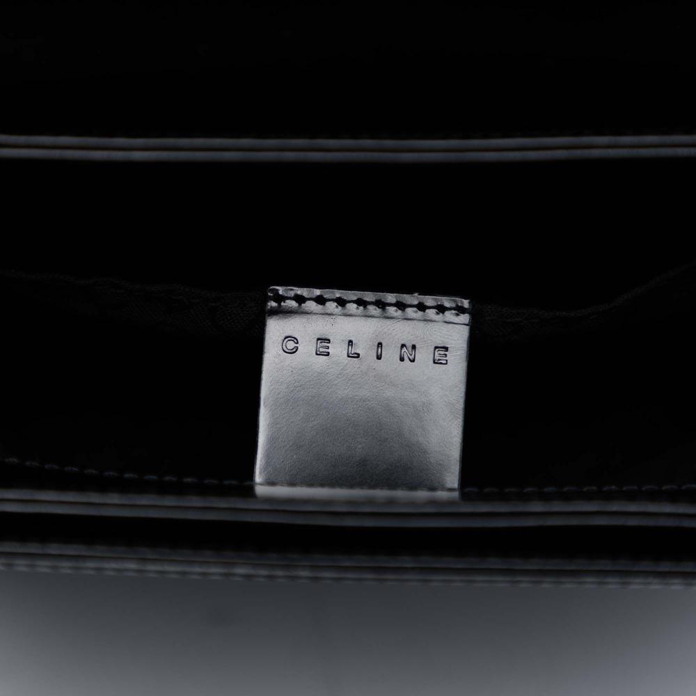 Celine B Celine Black Pony Hair Natural Material Leather Trimmed Acrylic Top Handle Bag Italy