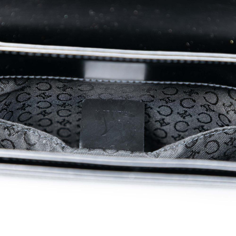 Celine B Celine Black Pony Hair Natural Material Leather Trimmed Acrylic Top Handle Bag Italy