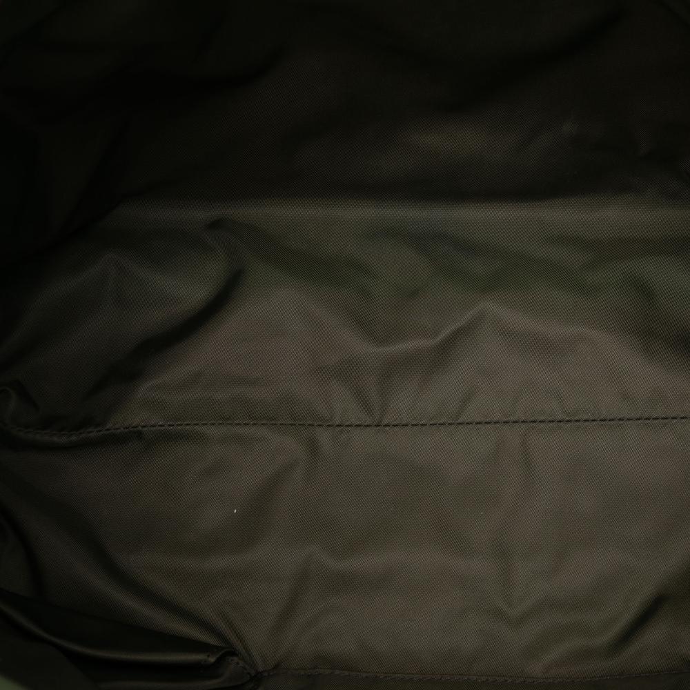 Gucci B Gucci Brown Beige Canvas Fabric GG Web Tote Italy