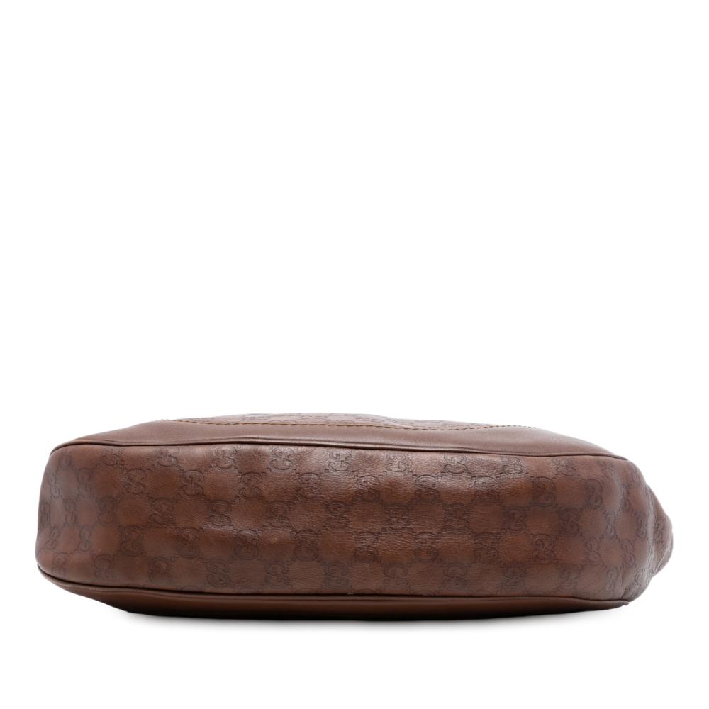 Gucci AB Gucci Brown Dark Brown Calf Leather Guccissima Charlotte Crossbody Italy