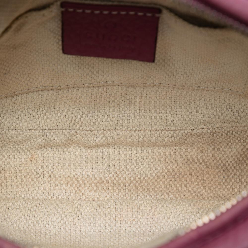 Gucci B Gucci Pink Dark Pink Calf Leather Mini Pebbled skin Soho Chain Crossbody Italy