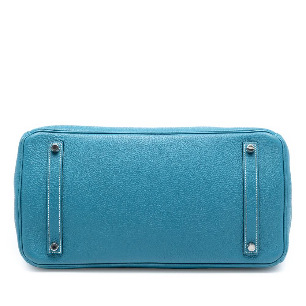 Hermès AB Hermès Blue Light Blue Calf Leather Togo Birkin Retourne 35 France