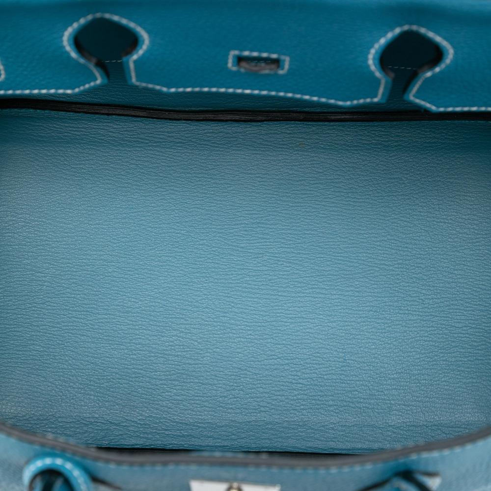Hermès AB Hermès Blue Light Blue Calf Leather Togo Birkin Retourne 35 France