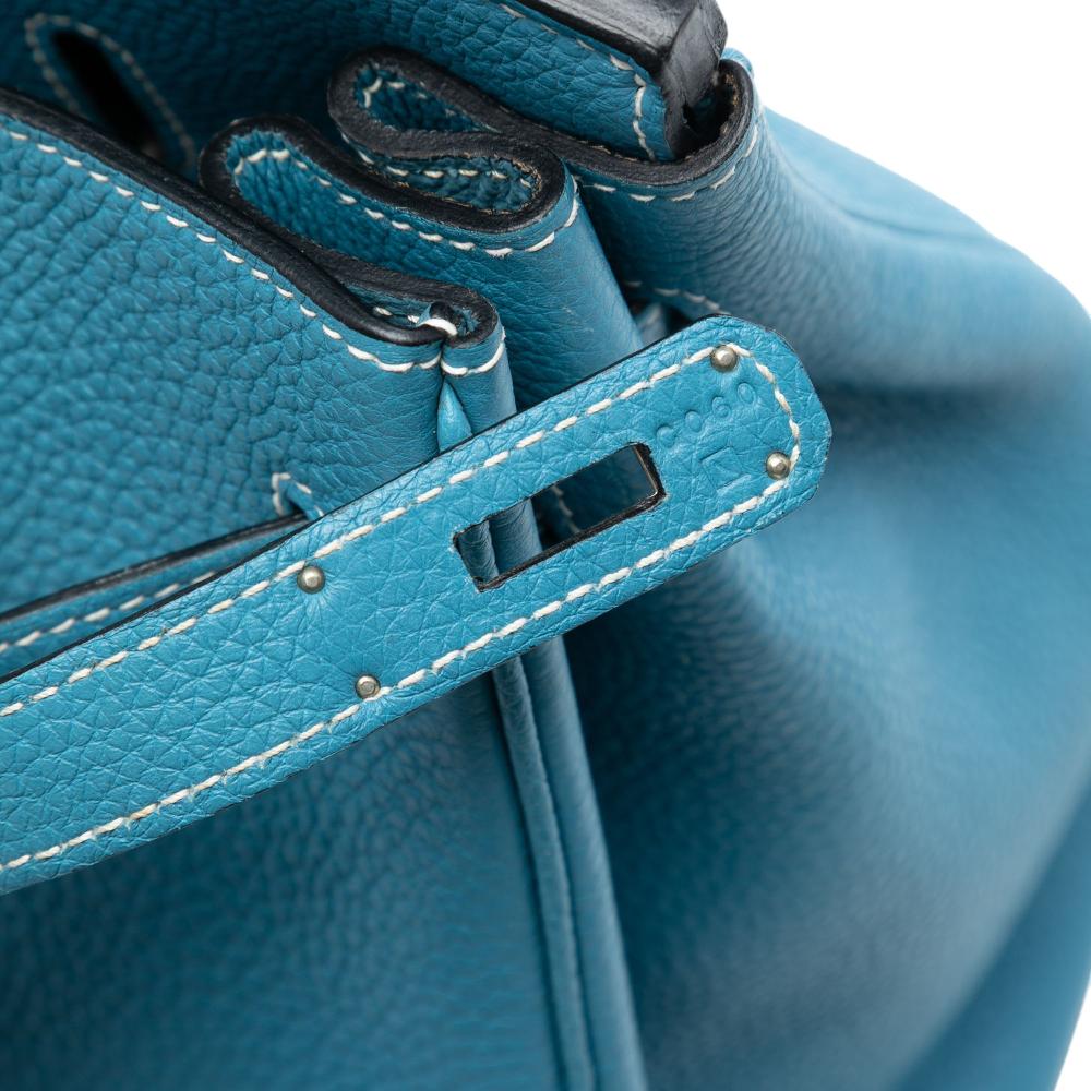 Hermès AB Hermès Blue Light Blue Calf Leather Togo Birkin Retourne 35 France