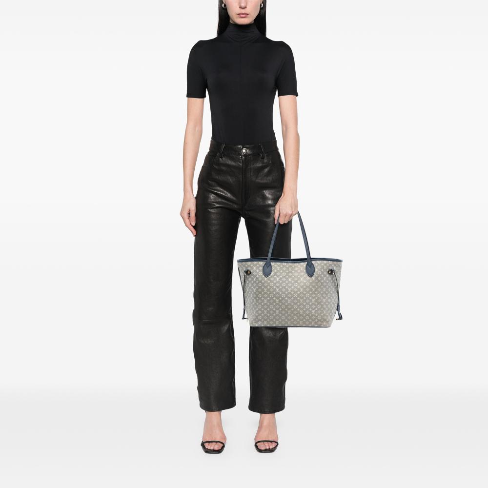 Louis Vuitton B Louis Vuitton Gray Light Gray Canvas Fabric Monogram Idylle Neverfull MM Spain