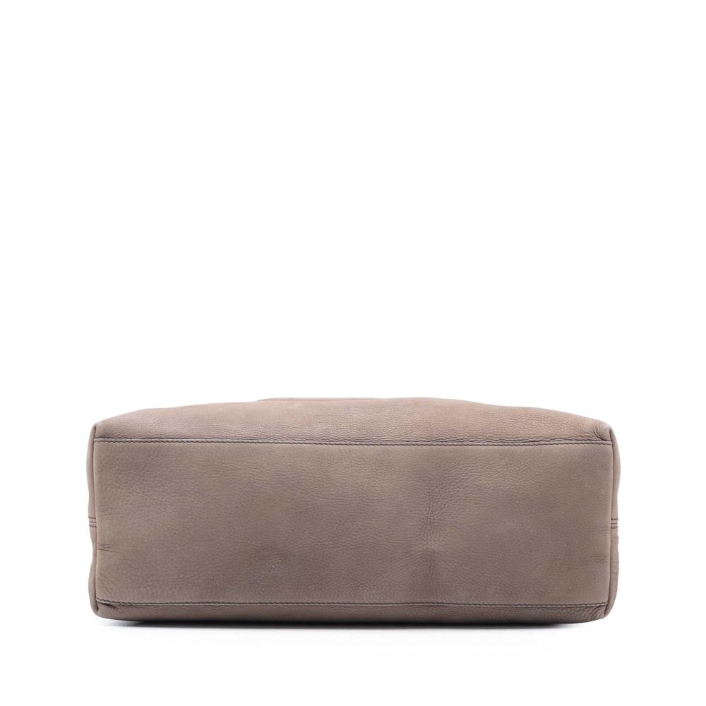 Gucci B Gucci Brown Taupe Nubuck Leather Leather Medium Soho Chain Tote Italy