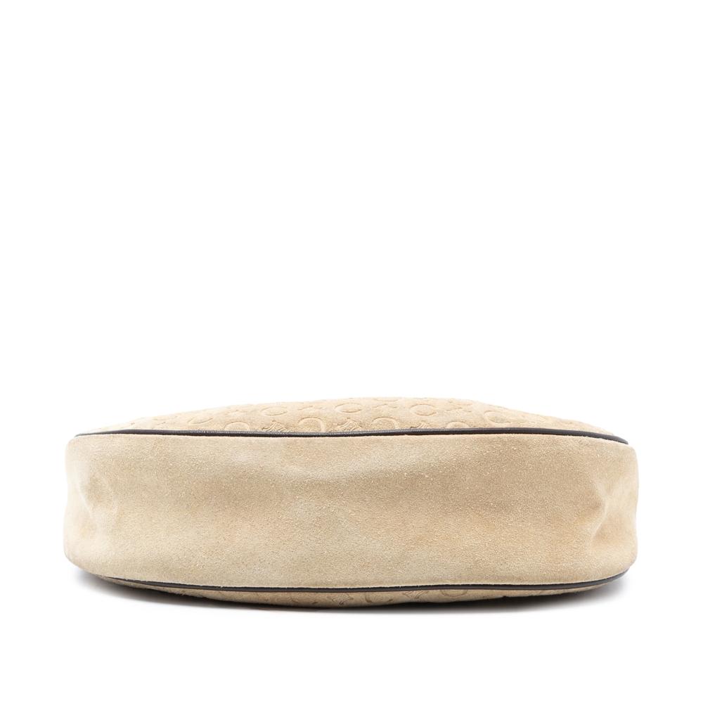 Celine B Celine Brown Beige Suede Leather C Macadam Shoulder Bag Italy