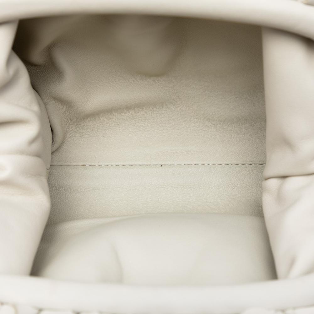 Bottega Veneta White Nappa Intrecciato The Mini Pouch Crossbody Italy