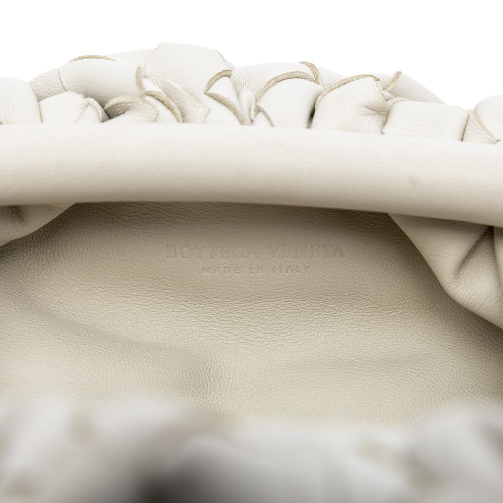 Bottega Veneta White Nappa Intrecciato The Mini Pouch Crossbody Italy