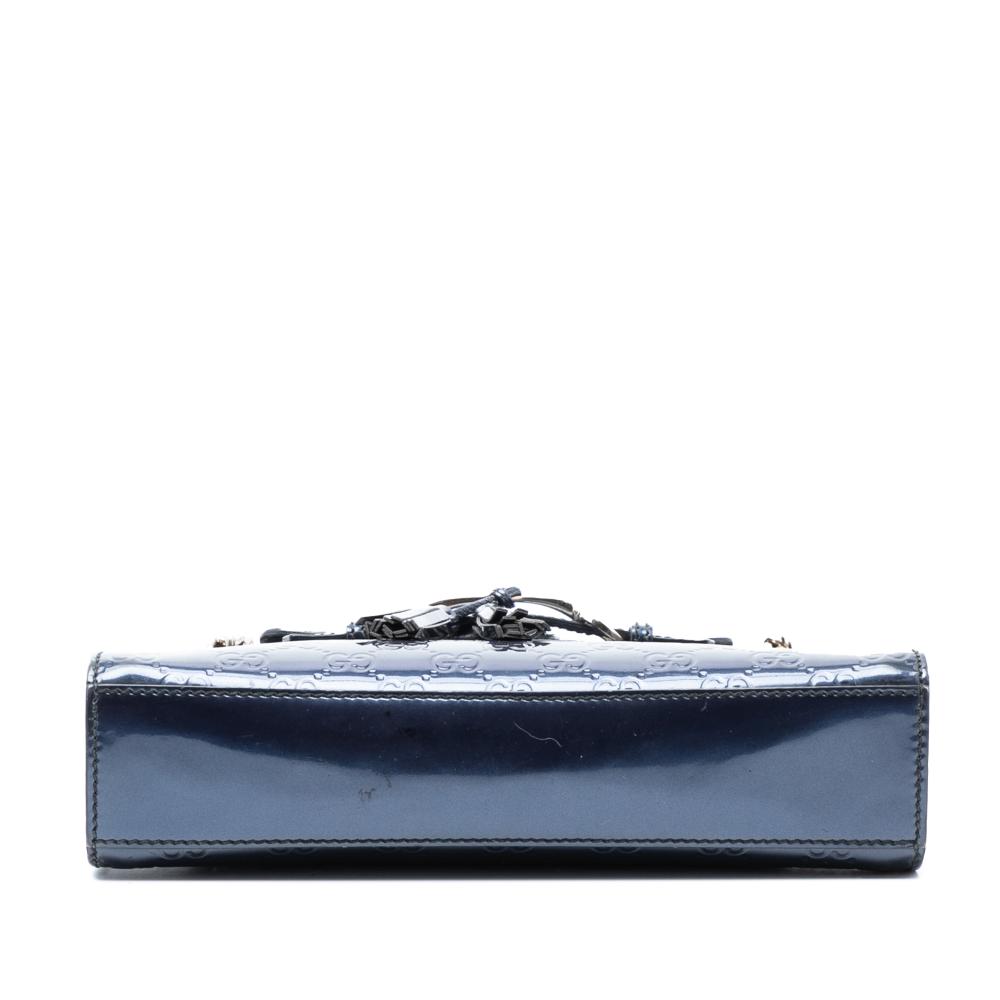 Gucci B Gucci Blue Navy Patent Leather Leather Small Guccissima Patent Emily Shoulder Bag Italy