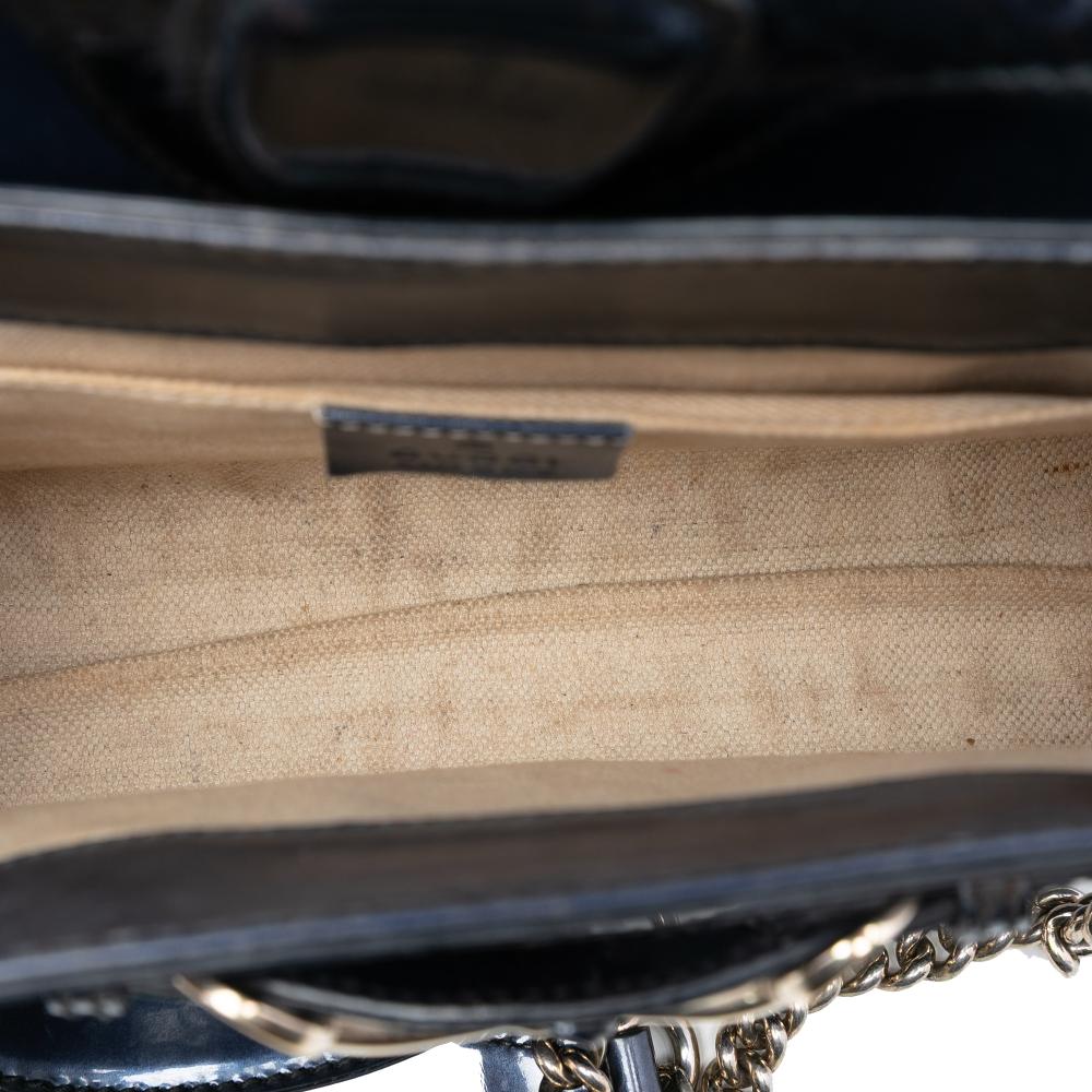 Gucci B Gucci Blue Navy Patent Leather Leather Small Guccissima Patent Emily Shoulder Bag Italy