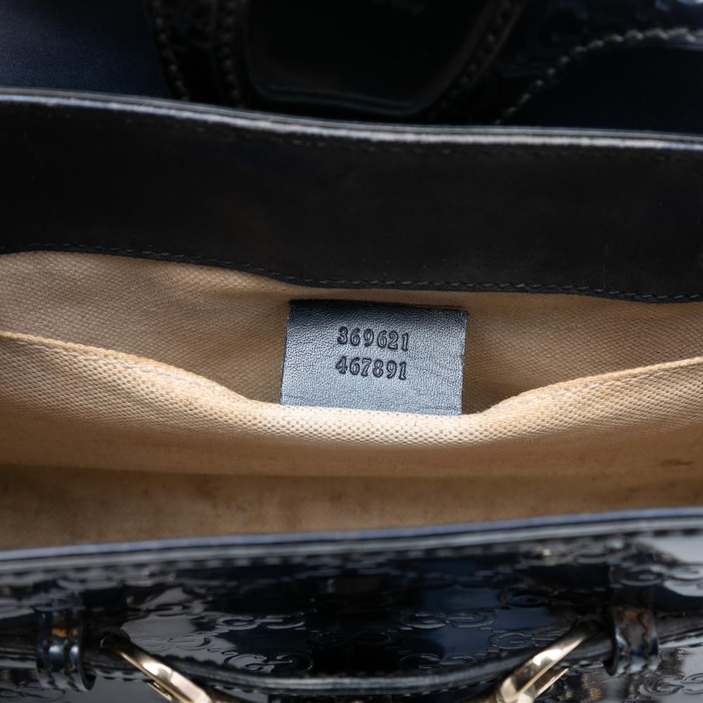 Gucci B Gucci Blue Navy Patent Leather Leather Small Guccissima Patent Emily Shoulder Bag Italy