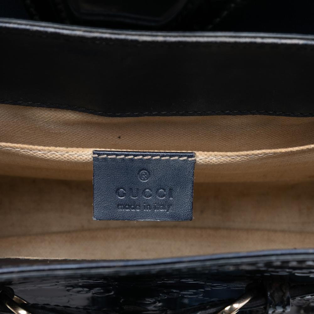Gucci B Gucci Blue Navy Patent Leather Leather Small Guccissima Patent Emily Shoulder Bag Italy