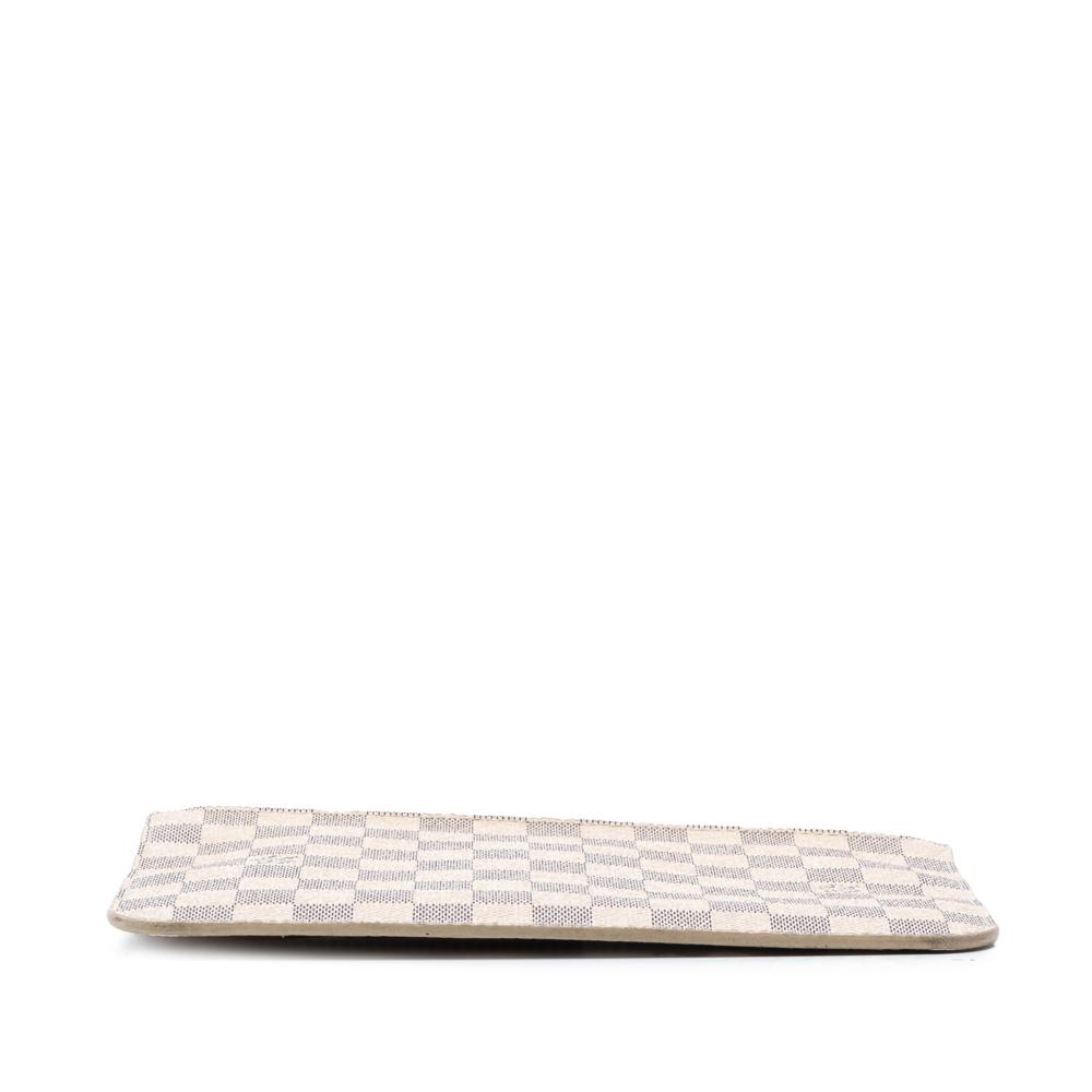 Louis Vuitton B Louis Vuitton White Damier Canvas Fabric Damier Azur Neverfull MM Pouch France