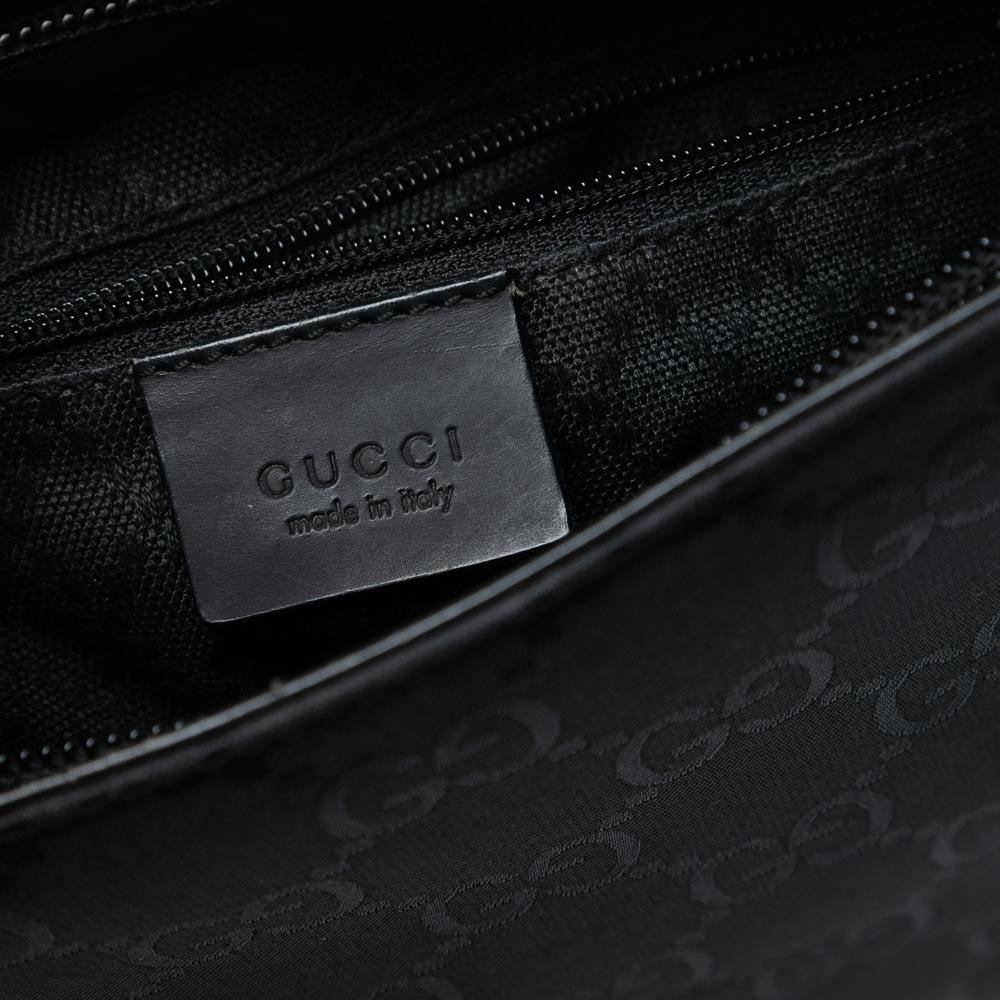 Gucci B Gucci Black Nylon Fabric GG Shoulder Bag Italy
