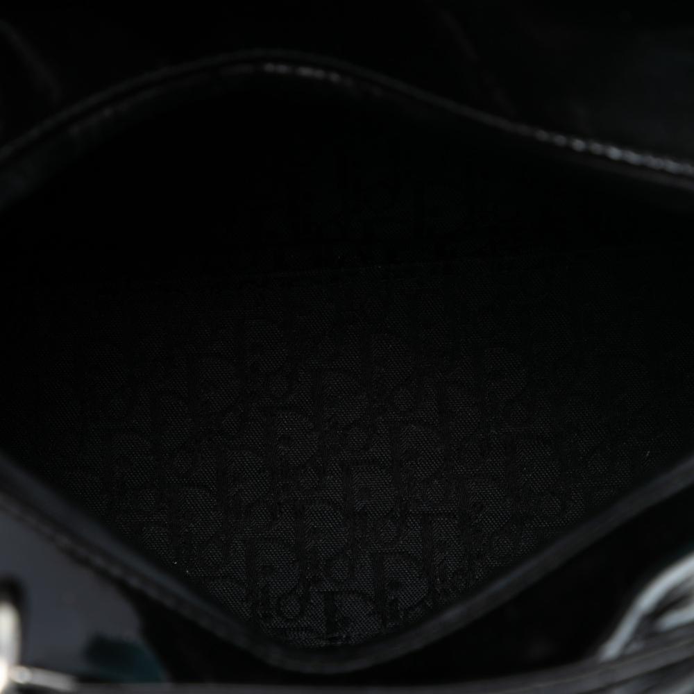 Christian Dior B Dior Black Patent Leather Leather Medium Patent Cannage Lady Dior Italy